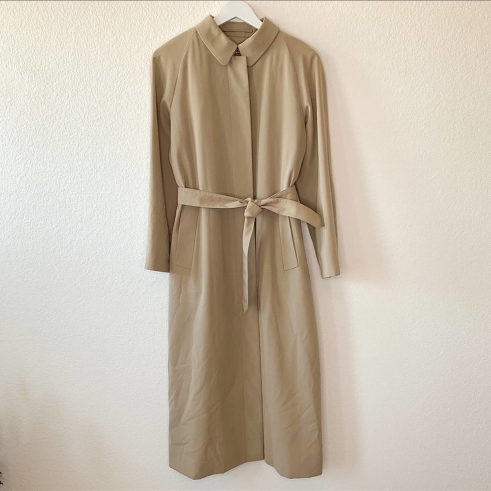Burberry London Neve Nova Check-Lined Trench Coat Khaki size 6 Small